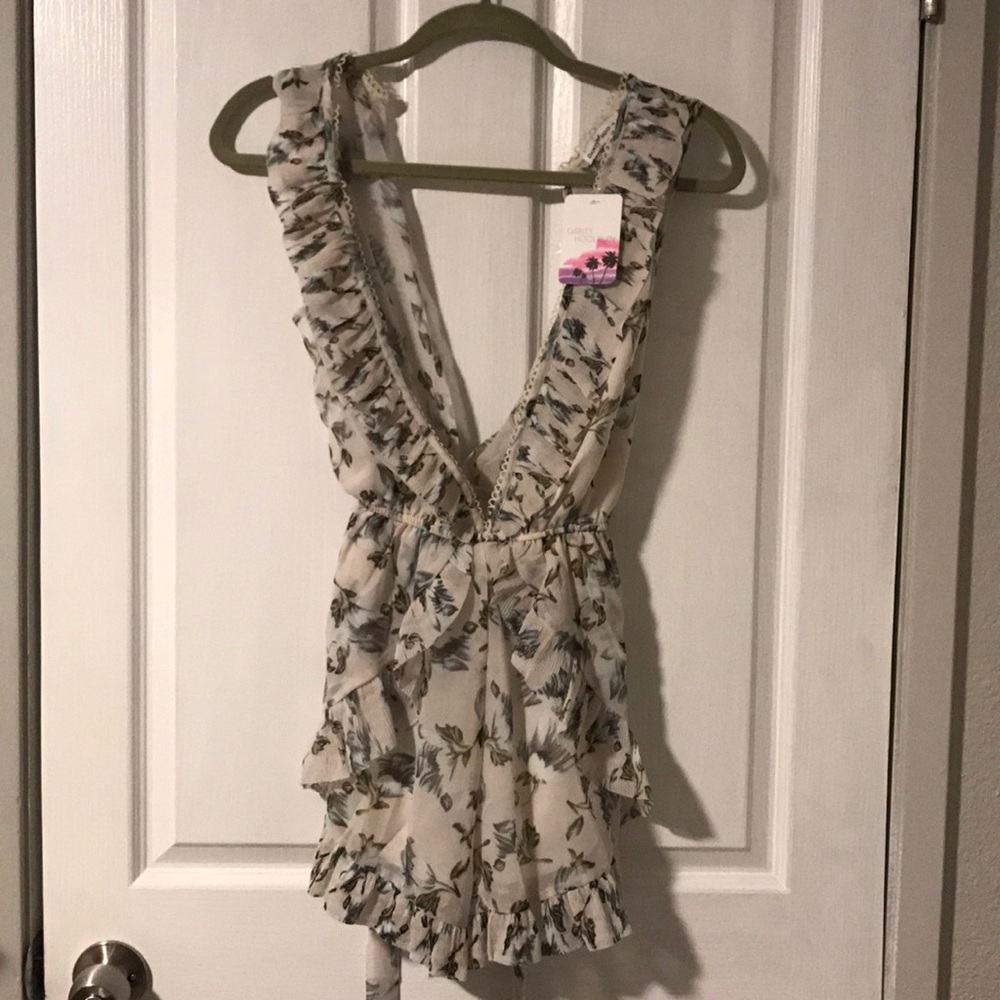 Deep roots floral romper